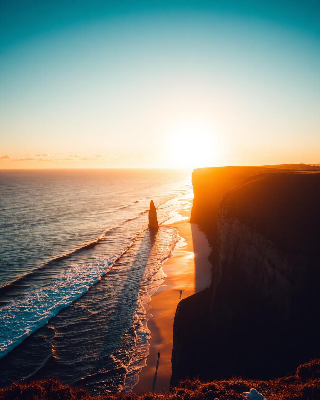 Costa australiana ao pôr do sol